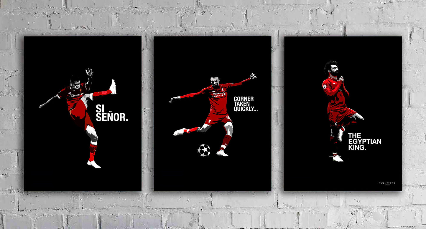 Set of 3 LFC Prints / INSTANT DOWNLOAD / Art / Liverpool / Design / Wall art /  Salah / Firminho / Trent / Gift / prints / poster